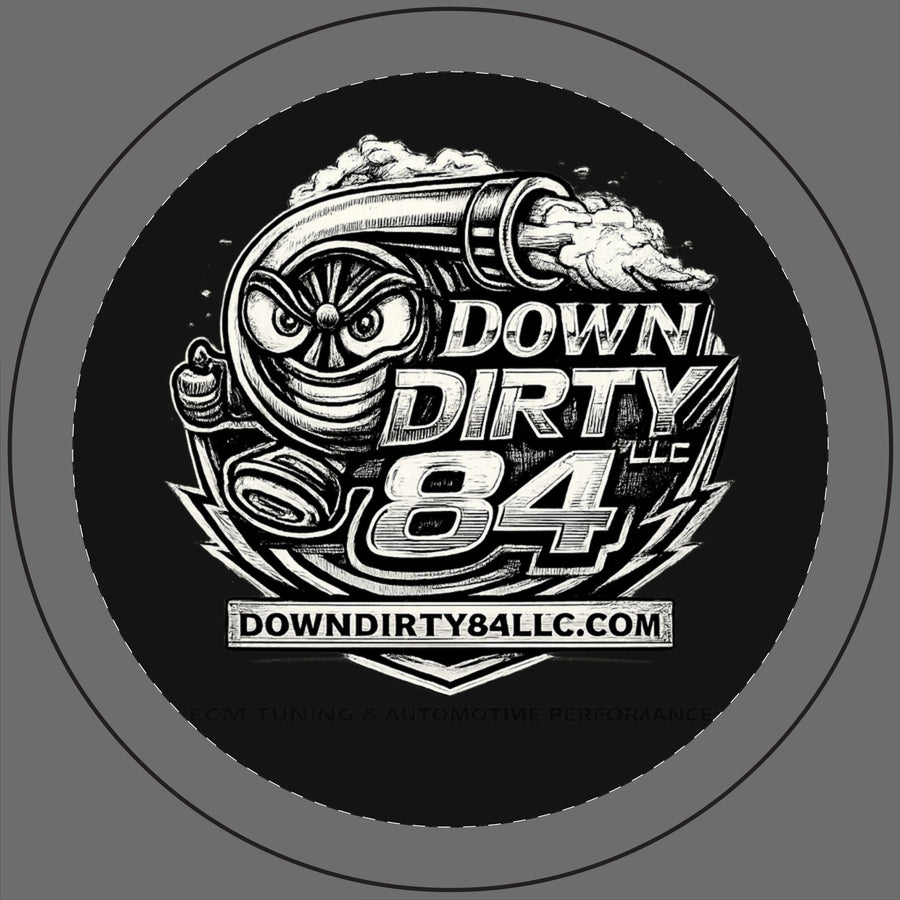 Engraved 'Down Dirty 84' 14oz Scented Soy Candle — Automotive Tuning Logo Candle