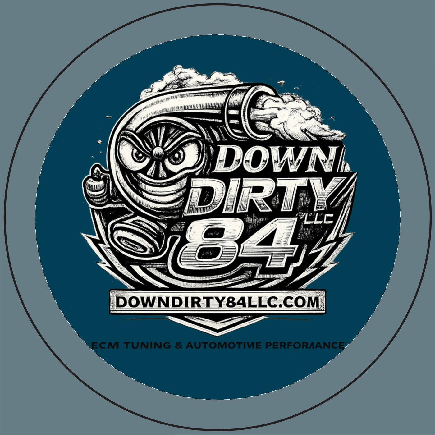 Engraved 'Down Dirty 84' 14oz Scented Soy Candle — Automotive Tuning Logo Candle