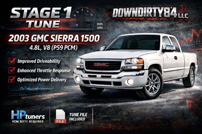 2003 GMC Sierra 1500 4.8L V8 P59 PCM Stage 1 Tune