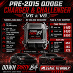 Down Dirty 84 Dodge service pricing graphic