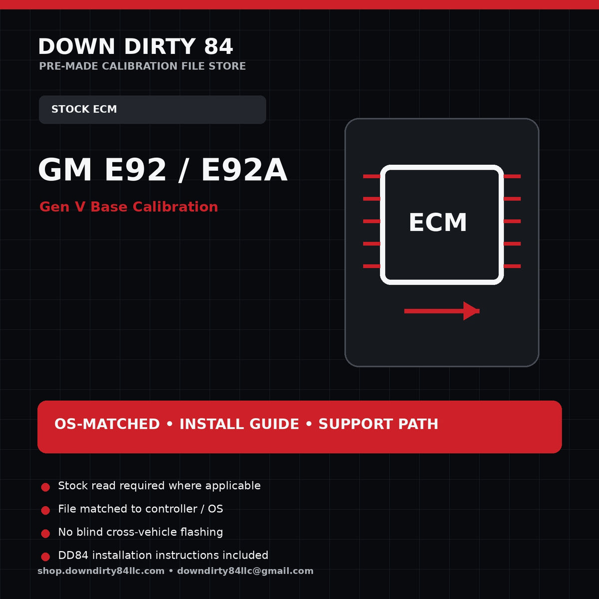 DD84 GM E92 / E92A Gen V Base Calibration