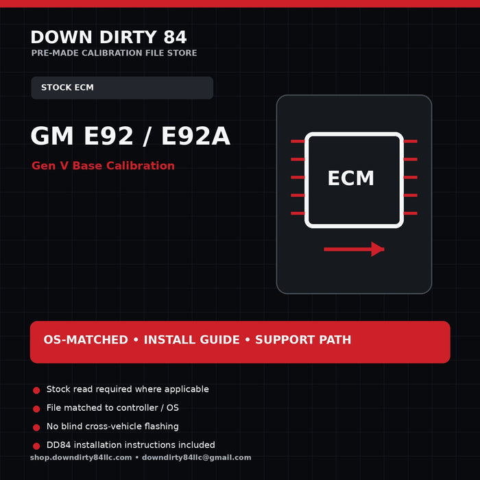 DD84 GM E92 E92A Gen V pre-made base calibration