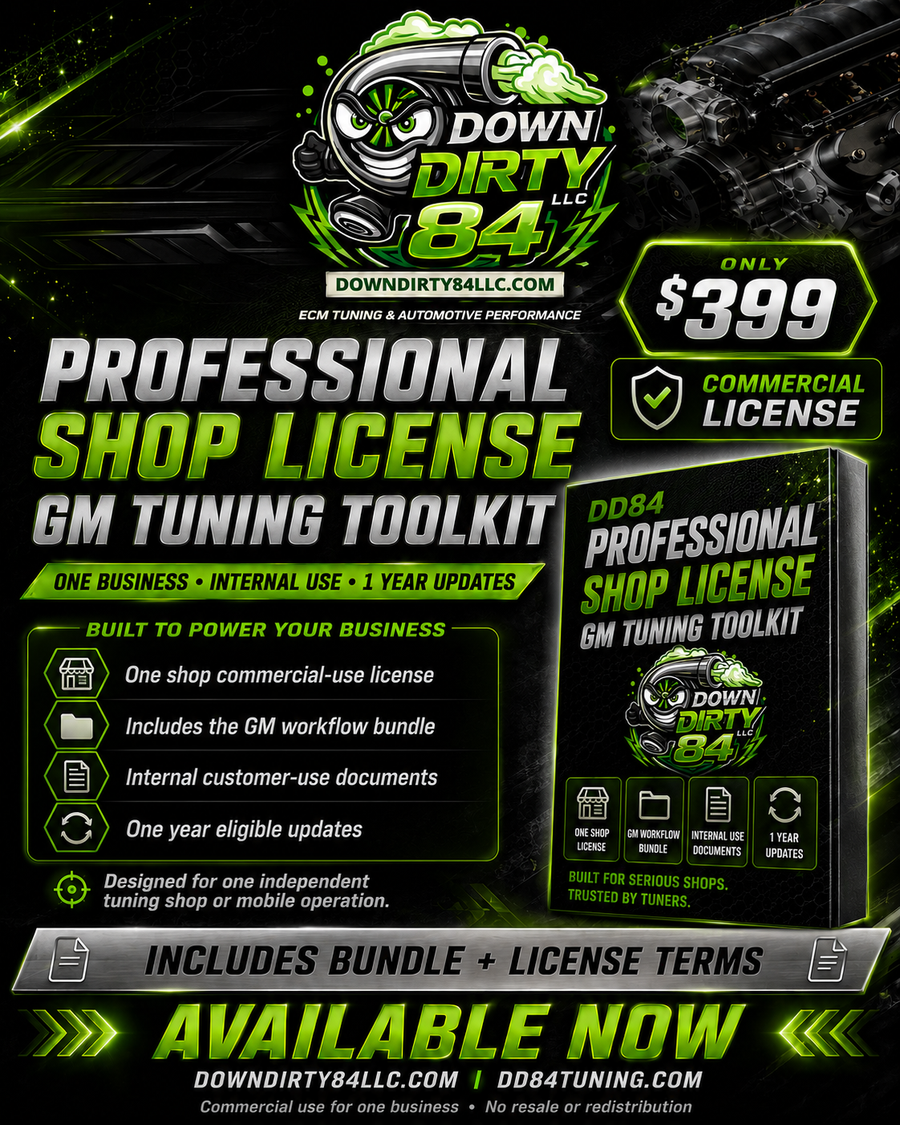 DD84 Professional Shop License – GM Tuning Toolkit